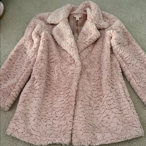 Ruby & bloom girls pink faux fur super soft pea coat sz 10/12